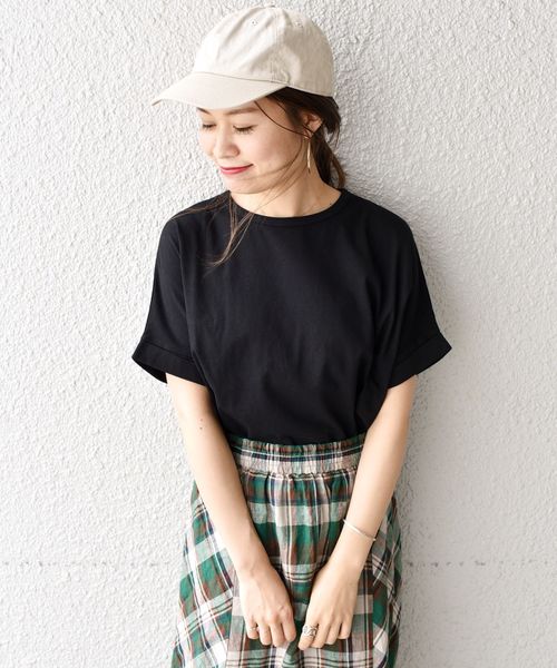 liflattie ships（リフラティ シップス）の「liflattie ships:コットンダブルカフTEE◇（Tシャツ/カットソー・レディース・ブラック/ベージュ/ラベンダー/ナチュラル・ONE SIZE）」の9枚目の写真