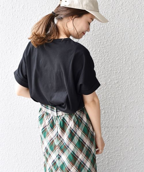 liflattie ships（リフラティ シップス）の「liflattie ships:コットンダブルカフTEE◇（Tシャツ/カットソー・レディース・ブラック/ベージュ/ラベンダー/ナチュラル・ONE SIZE）」の12枚目の写真