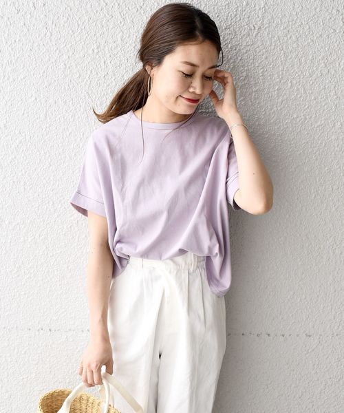 liflattie ships（リフラティ シップス）の「liflattie ships:コットンダブルカフTEE◇（Tシャツ/カットソー・レディース・ブラック/ベージュ/ラベンダー/ナチュラル・ONE SIZE）」の19枚目の写真