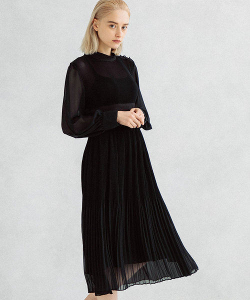 UNITED TOKYO チュールプリーツワンピース ブラック　1 WEB LIMITED ITEM｜UNITED TOKYO ONLINE STORE