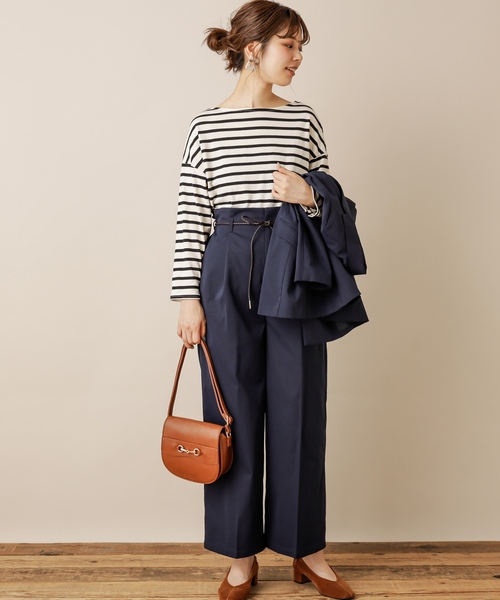 natural couture(ナチュラルクチュール)の「合皮ベルト付きワイドパンツ(その他パンツ・レディース・ネイビー/キャメル/チェック・FREE)」の19枚目の写真
