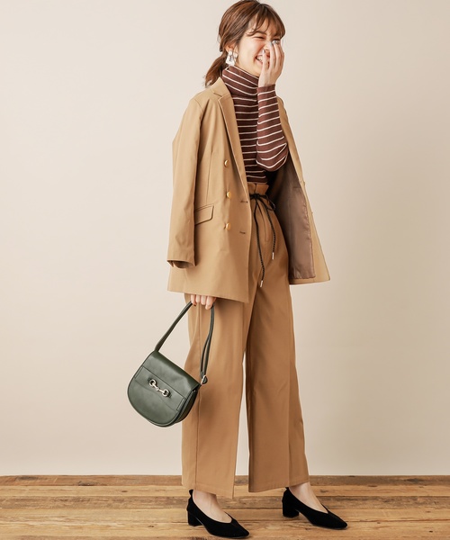 natural couture(ナチュラルクチュール)の「合皮ベルト付きワイドパンツ(その他パンツ・レディース・ネイビー/キャメル/チェック・FREE)」の22枚目の写真
