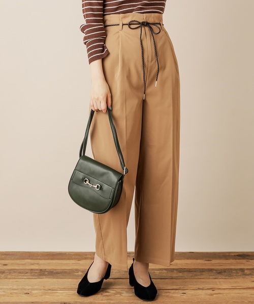 natural couture(ナチュラルクチュール)の「合皮ベルト付きワイドパンツ(その他パンツ・レディース・ネイビー/キャメル/チェック・FREE)」の12枚目の写真
