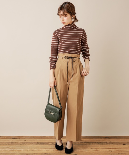 natural couture(ナチュラルクチュール)の「合皮ベルト付きワイドパンツ(その他パンツ・レディース・ネイビー/キャメル/チェック・FREE)」の14枚目の写真