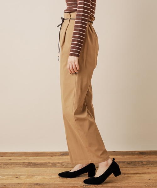 natural couture(ナチュラルクチュール)の「合皮ベルト付きワイドパンツ(その他パンツ・レディース・ネイビー/キャメル/チェック・FREE)」の13枚目の写真
