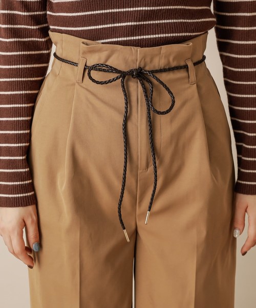 natural couture(ナチュラルクチュール)の「合皮ベルト付きワイドパンツ(その他パンツ・レディース・ネイビー/キャメル/チェック・FREE)」の8枚目の写真
