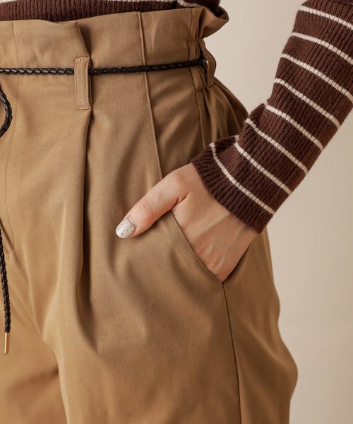 natural couture(ナチュラルクチュール)の「合皮ベルト付きワイドパンツ(その他パンツ・レディース・ネイビー/キャメル/チェック・FREE)」の21枚目の写真