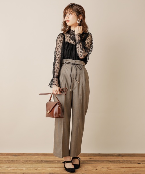 natural couture(ナチュラルクチュール)の「合皮ベルト付きワイドパンツ(その他パンツ・レディース・ネイビー/キャメル/チェック・FREE)」の20枚目の写真