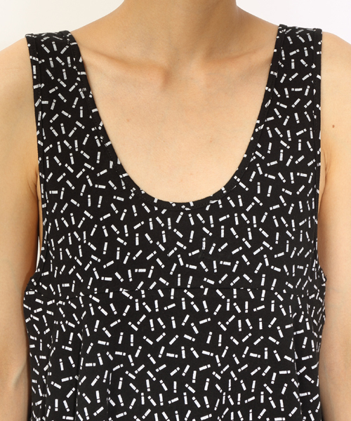 i（アイ）の「iドットプリントタンクワンピース（ワンピース・レディース・ホワイト/ブラック・FREE）」の7枚目の写真