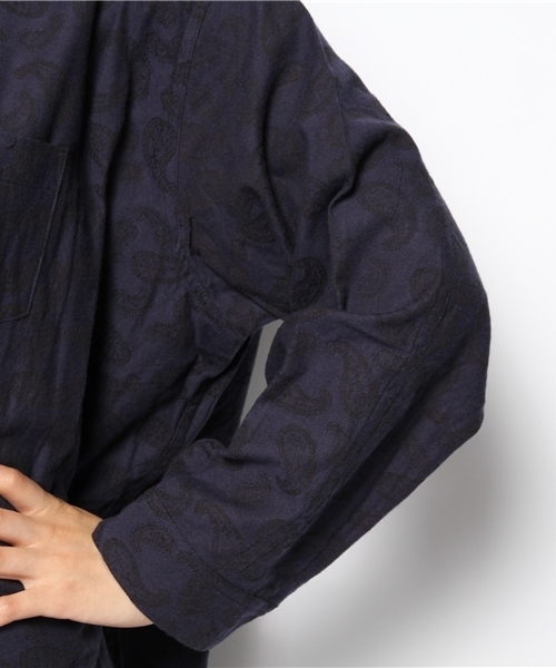 BEAMS BOY（ビームスボーイ）の「BEAMS BOY / ペイズリー スリットシャツワンピース（シャツワンピース・レディース・チャコールグレー/ネイビー・ONE SIZE）」の7枚目の写真