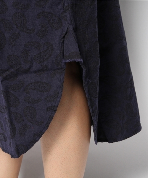 BEAMS BOY（ビームスボーイ）の「BEAMS BOY / ペイズリー スリットシャツワンピース（シャツワンピース・レディース・チャコールグレー/ネイビー・ONE SIZE）」の9枚目の写真