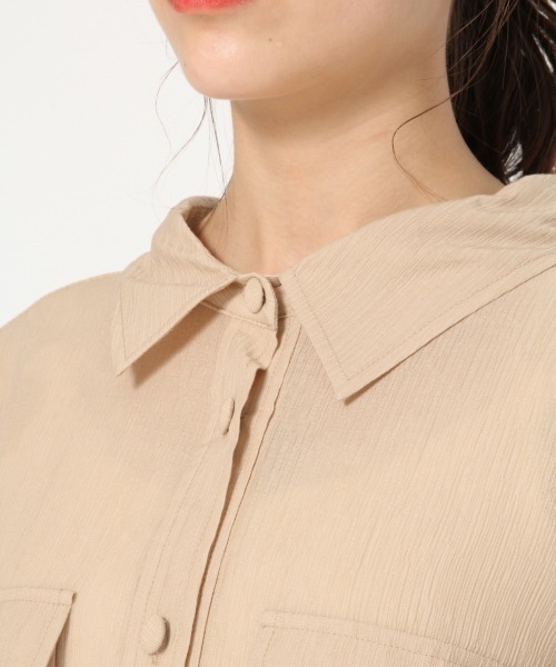 Heather（ヘザー）の「ボリュームショートシャツ　873664（シャツ/ブラウス・レディース・ホワイト/ベージュ/カーキ/ブルー/ピンク系その他・FREE）」の8枚目の写真