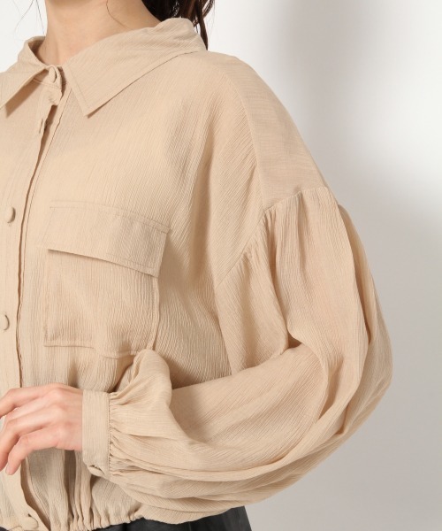 Heather（ヘザー）の「ボリュームショートシャツ　873664（シャツ/ブラウス・レディース・ホワイト/ベージュ/カーキ/ブルー/ピンク系その他・FREE）」の9枚目の写真