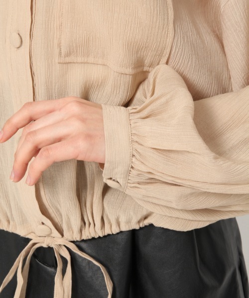 Heather（ヘザー）の「ボリュームショートシャツ　873664（シャツ/ブラウス・レディース・ホワイト/ベージュ/カーキ/ブルー/ピンク系その他・FREE）」の10枚目の写真