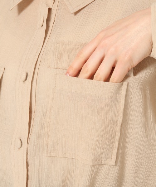 Heather（ヘザー）の「ボリュームショートシャツ　873664（シャツ/ブラウス・レディース・ホワイト/ベージュ/カーキ/ブルー/ピンク系その他・FREE）」の13枚目の写真