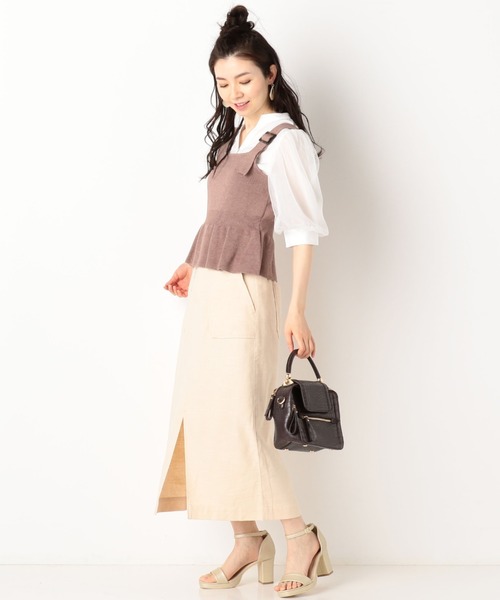 archives（アルシーヴ）の「アシメニットビスチェ+ボリューム袖ブラウスSET（シャツ/ブラウス・レディース・ブラック/ピンクベージュ/グリーン・MEDIUM）」の12枚目の写真