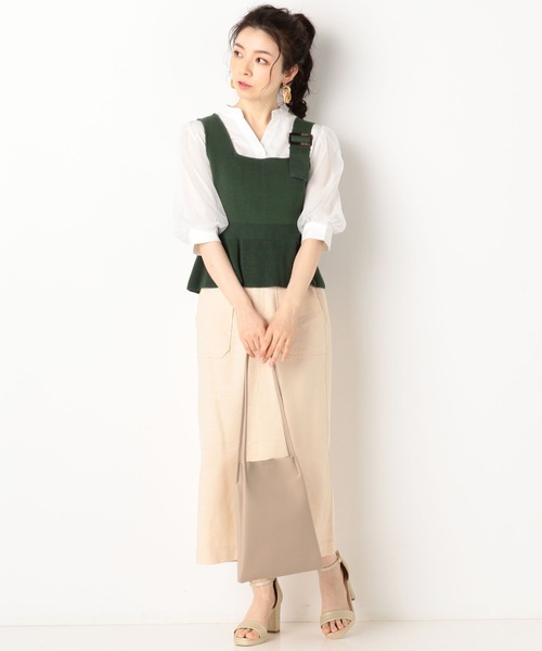 archives（アルシーヴ）の「アシメニットビスチェ+ボリューム袖ブラウスSET（シャツ/ブラウス・レディース・ブラック/ピンクベージュ/グリーン・MEDIUM）」の14枚目の写真