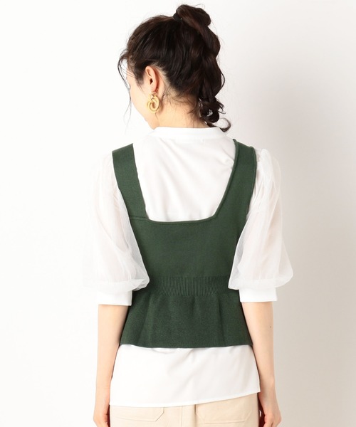 archives（アルシーヴ）の「アシメニットビスチェ+ボリューム袖ブラウスSET（シャツ/ブラウス・レディース・ブラック/ピンクベージュ/グリーン・MEDIUM）」の11枚目の写真