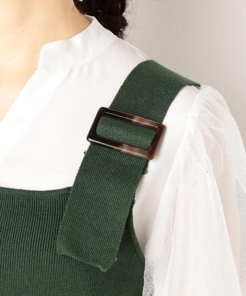 archives（アルシーヴ）の「アシメニットビスチェ+ボリューム袖ブラウスSET（シャツ/ブラウス・レディース・ブラック/ピンクベージュ/グリーン・MEDIUM）」の9枚目の写真