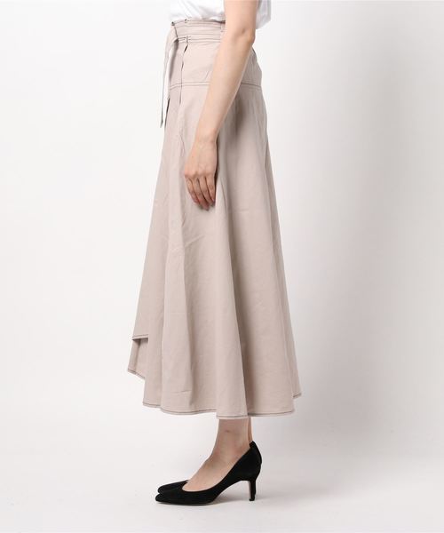 PAGEBOY（ページボーイ）の「ステッチワークラップフウスカート（スカート・レディース・ブラック/グレイッシュベージュ・FREE）」の6枚目の写真