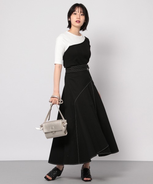PAGEBOY（ページボーイ）の「ステッチワークラップフウスカート（スカート・レディース・ブラック/グレイッシュベージュ・FREE）」の11枚目の写真