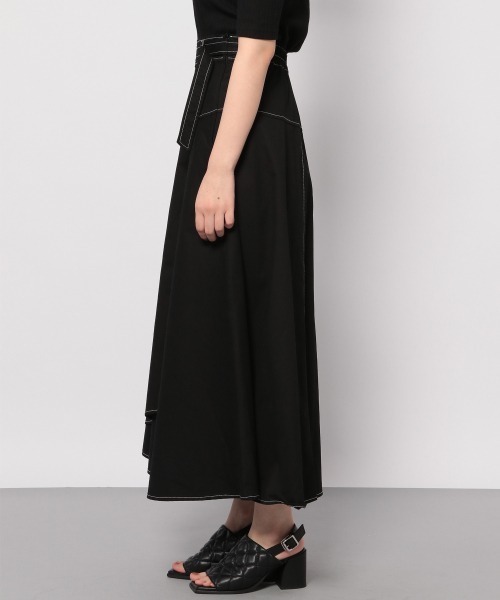 PAGEBOY（ページボーイ）の「ステッチワークラップフウスカート（スカート・レディース・ブラック/グレイッシュベージュ・FREE）」の9枚目の写真