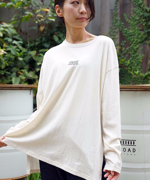 セール Disney ディズニー Micky Mouse ボックスプリント天竺ロングtシャツ ミッキーマウス バックプリント ビックシルエット Tシャツ カットソー Disney ディズニー のファッション通販 Zozotown