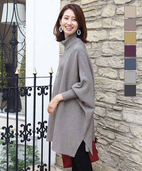 洗える 体型カバーも叶う ポンチョ風ニットチュニック チュニック Tiaclasse ティアクラッセ のファッション通販 Zozotown