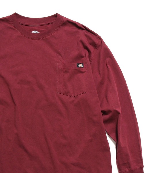 Dickies(ディッキーズ)の「Dickies/ディッキーズ L/S HEAVYWEIGHT CREWNECK 6.75oz ポケット ワンポイント 長袖Tシャツ(Tシャツ/カットソー・メンズ・ブラック/バーガンディー/ヘザーグレー/ダークネイビー/ホワイト・L/M/XL/S)」の5枚目の写真