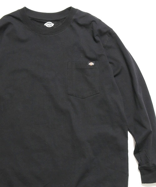 Dickies(ディッキーズ)の「Dickies/ディッキーズ L/S HEAVYWEIGHT CREWNECK 6.75oz ポケット ワンポイント 長袖Tシャツ(Tシャツ/カットソー・メンズ・ブラック/バーガンディー/ヘザーグレー/ダークネイビー/ホワイト・L/M/XL/S)」の3枚目の写真