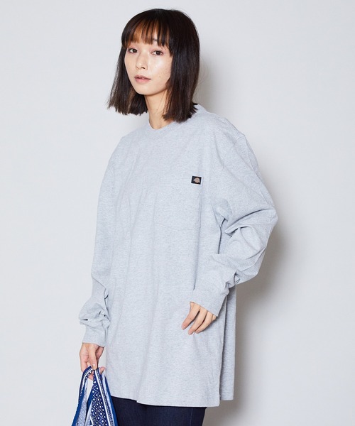 Dickies(ディッキーズ)の「Dickies/ディッキーズ L/S HEAVYWEIGHT CREWNECK 6.75oz ポケット ワンポイント 長袖Tシャツ(Tシャツ/カットソー・メンズ・ブラック/バーガンディー/ヘザーグレー/ダークネイビー/ホワイト・L/M/XL/S)」の7枚目の写真