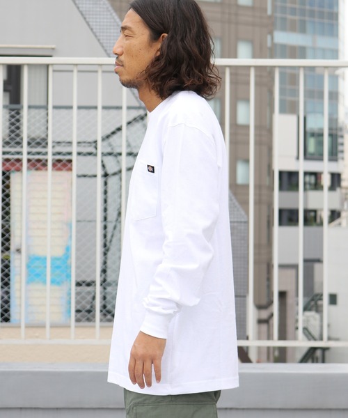 Dickies(ディッキーズ)の「Dickies/ディッキーズ L/S HEAVYWEIGHT CREWNECK 6.75oz ポケット ワンポイント 長袖Tシャツ(Tシャツ/カットソー・メンズ・ブラック/バーガンディー/ヘザーグレー/ダークネイビー/ホワイト・L/M/XL/S)」の9枚目の写真