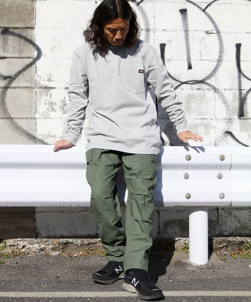 Dickies(ディッキーズ)の「Dickies/ディッキーズ L/S HEAVYWEIGHT CREWNECK 6.75oz ポケット ワンポイント 長袖Tシャツ(Tシャツ/カットソー・メンズ・ブラック/バーガンディー/ヘザーグレー/ダークネイビー/ホワイト・L/M/XL/S)」の18枚目の写真