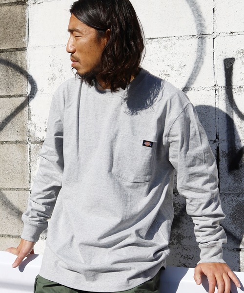 Dickies(ディッキーズ)の「Dickies/ディッキーズ L/S HEAVYWEIGHT CREWNECK 6.75oz ポケット ワンポイント 長袖Tシャツ(Tシャツ/カットソー・メンズ・ブラック/バーガンディー/ヘザーグレー/ダークネイビー/ホワイト・L/M/XL/S)」の17枚目の写真