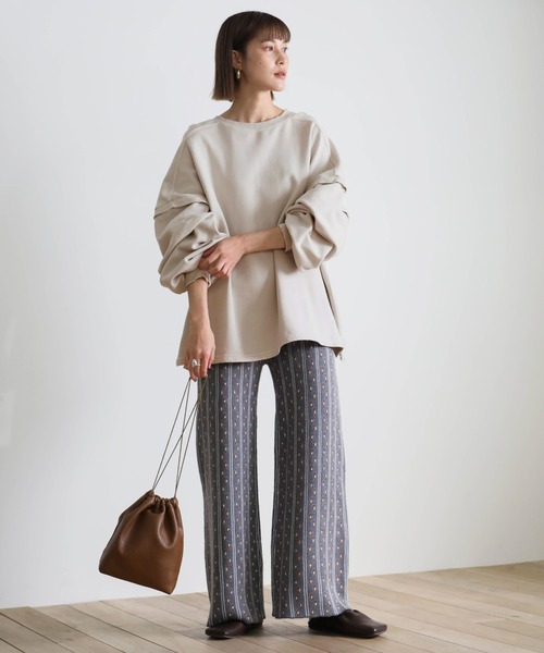 select MOCA(セレクトモカ)の「クラッシュデザインオーバースウェット(Tシャツ/カットソー・レディース・アイボリー/オリーブ/スミクロ・FREE)」の9枚目の写真