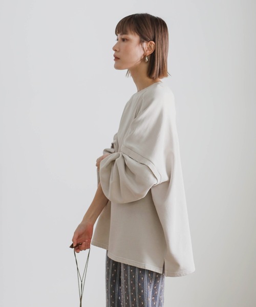 select MOCA(セレクトモカ)の「クラッシュデザインオーバースウェット(Tシャツ/カットソー・レディース・アイボリー/オリーブ/スミクロ・FREE)」の10枚目の写真