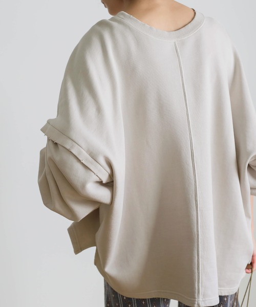 select MOCA(セレクトモカ)の「クラッシュデザインオーバースウェット(Tシャツ/カットソー・レディース・アイボリー/オリーブ/スミクロ・FREE)」の12枚目の写真