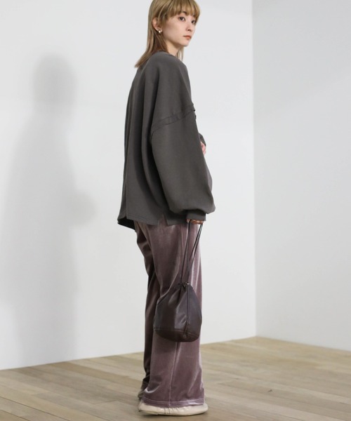 select MOCA(セレクトモカ)の「クラッシュデザインオーバースウェット(Tシャツ/カットソー・レディース・アイボリー/オリーブ/スミクロ・FREE)」の18枚目の写真