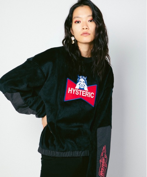 【オーバーサイズ】ヒステリックグラマー　フロントビッグワッペン刺繍　スウェット HYSTERIC GLAMOUR（ヒステリックグラマー）の「HYS FLAME