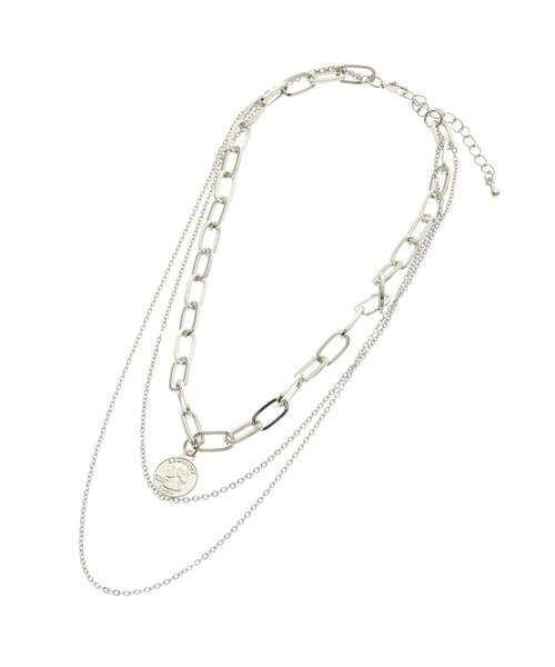 PINK-latte（ピンクラテ）の「3連チェーンネックレス太（ネックレス・キッズ・シルバー・00）」の3枚目の写真