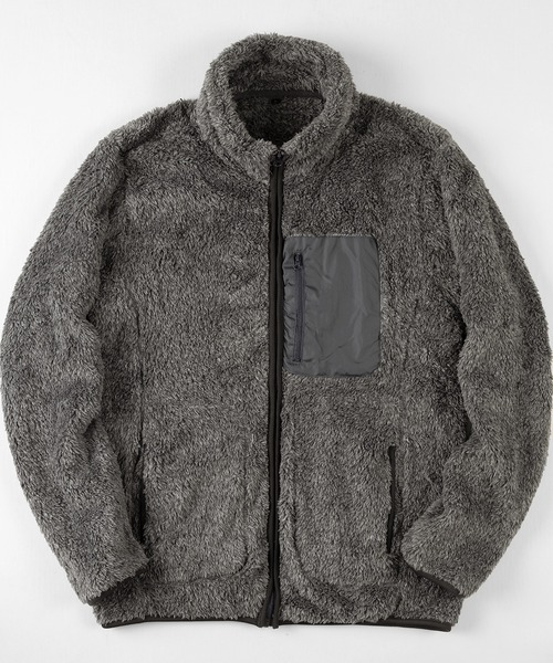 make a ray!（メイク ア レイ！）の「マイクロパイル ボアスタンドジャケット（ブルゾン・メンズ・ブラック/ベージュ/グレー/ライトブラウン・M/L/XL）」の3枚目の写真