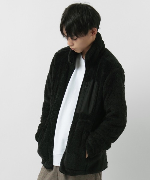 make a ray!（メイク ア レイ！）の「マイクロパイル ボアスタンドジャケット（ブルゾン・メンズ・ブラック/ベージュ/グレー/ライトブラウン・M/L/XL）」の10枚目の写真