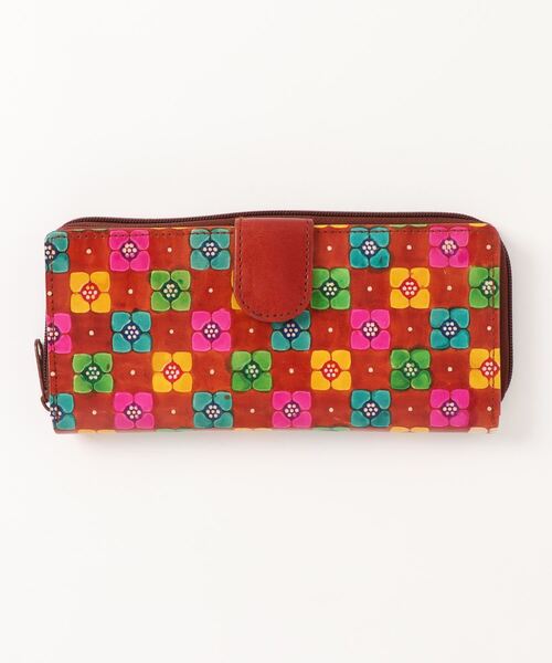 チャイハネ（チャイハネ）の「【チャイハネ】インド伝統山羊革細工 サンティニウォレット 長財布（財布・レディース・ブラック/ブルー/ブラウン/グリーン/ネイビー/オレンジ/レッド/イエロー/ブラウン系その他/イエロー系その他/パープル/ブラック系その他/グリーン系その他/ピンク・FREE）」の5枚目の写真