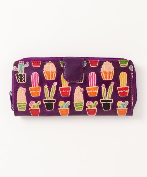 チャイハネ（チャイハネ）の「【チャイハネ】インド伝統山羊革細工 サンティニウォレット 長財布（財布・レディース・ブラック/ブルー/ブラウン/グリーン/ネイビー/オレンジ/レッド/イエロー/ブラウン系その他/イエロー系その他/パープル/ブラック系その他/グリーン系その他/ピンク・FREE）」の9枚目の写真