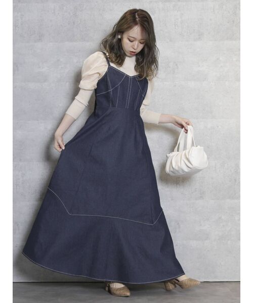 dazzlin（ダズリン）の「ボリュームシアーコンパクトニットトップス（ニット/セーター・レディース・アイボリー/ブラック/ブラウン・FREE）」の6枚目の写真