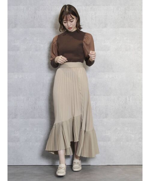 dazzlin（ダズリン）の「ボリュームシアーコンパクトニットトップス（ニット/セーター・レディース・アイボリー/ブラック/ブラウン・FREE）」の8枚目の写真