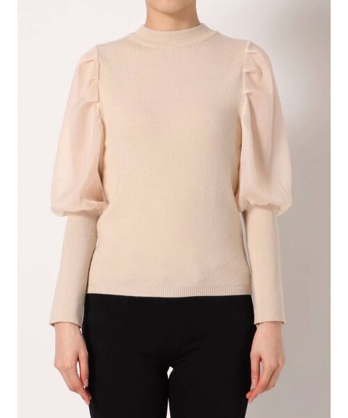 dazzlin（ダズリン）の「ボリュームシアーコンパクトニットトップス（ニット/セーター・レディース・アイボリー/ブラック/ブラウン・FREE）」の12枚目の写真