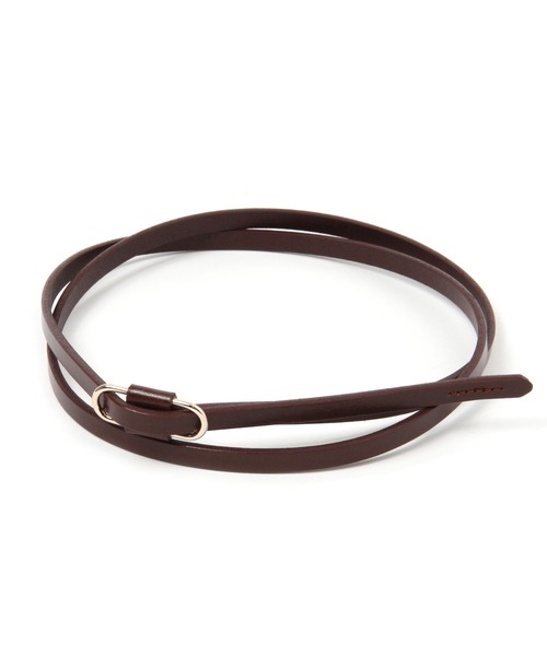 niko and...（ニコアンド）の「オリジナルレザー細ベルト（ベルト・レディース・グリーン/ブラウン/ブラック/ホワイト/ピンク/セージグリーン/ベビーピンク/ナチュラル/その他1/イエロー/サックスブルー・0）」の5枚目の写真