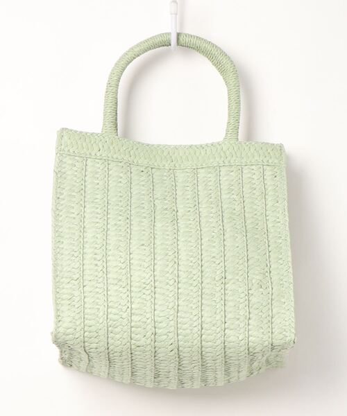 Green Parks(グリーンパークス)の「・ブレード編みスクエアトートバッグ*(トートバッグ・レディース・ベージュ/ミント/モカ・FREE)」の4枚目の写真