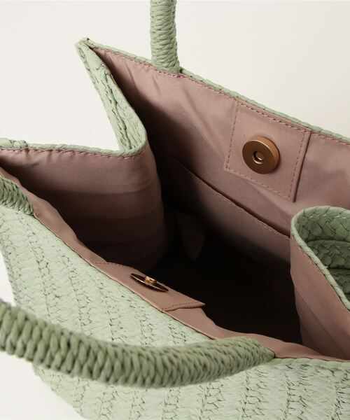 Green Parks(グリーンパークス)の「・ブレード編みスクエアトートバッグ*(トートバッグ・レディース・ベージュ/ミント/モカ・FREE)」の6枚目の写真